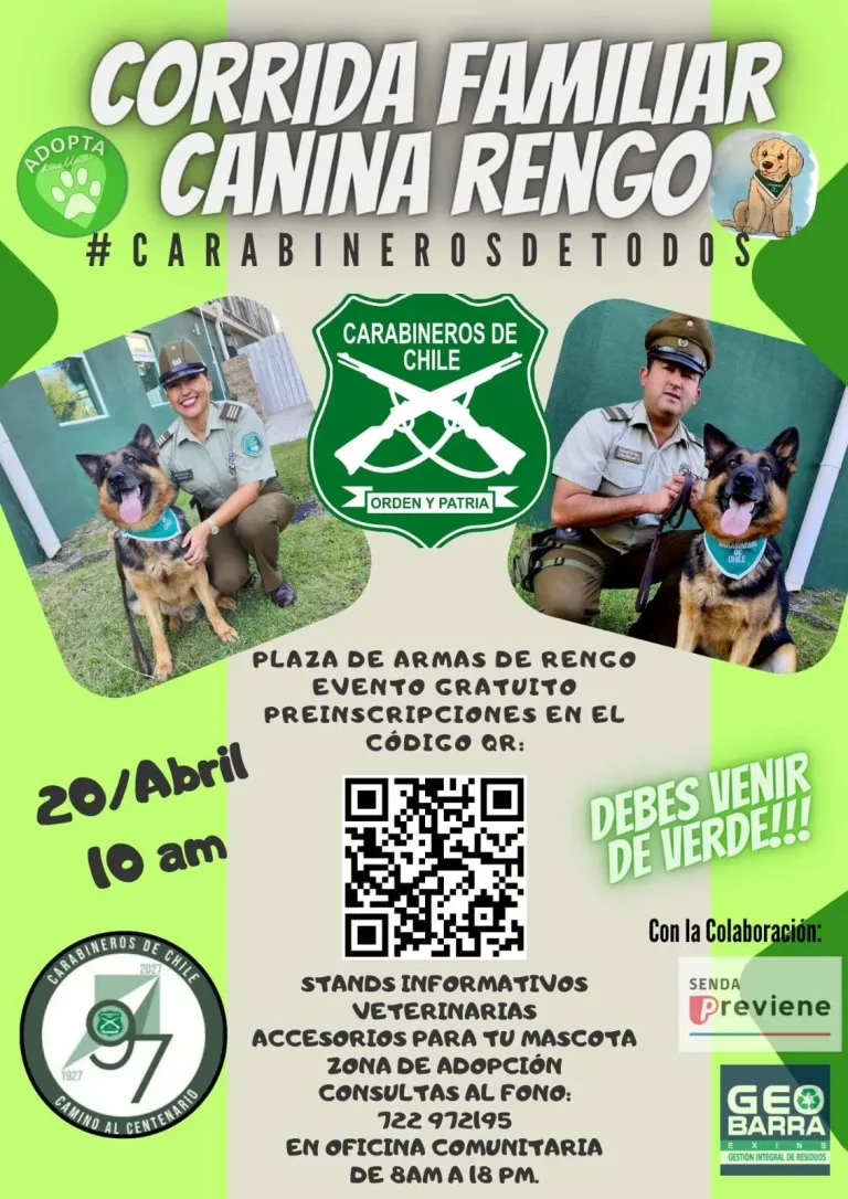 Carabineros de la cuarta comisaría de Rengo  organiza “Corrida Familiar Canina”