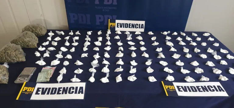 Dos detenidos por tráfico de drogas en sector la Chimba de Rengo