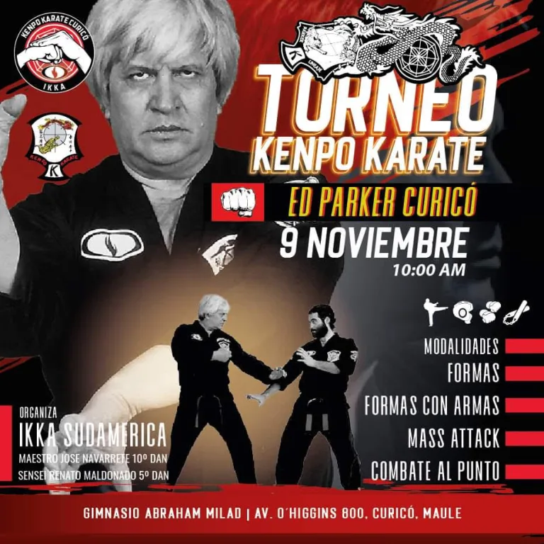 Torneo Kenpo karate “Ed Parker” se desarrollará este sábado en Curicó