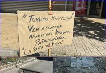 “Ruta del Hoyo” vecinos de Curicó ironizan sobre el mal estado de las calles-005
