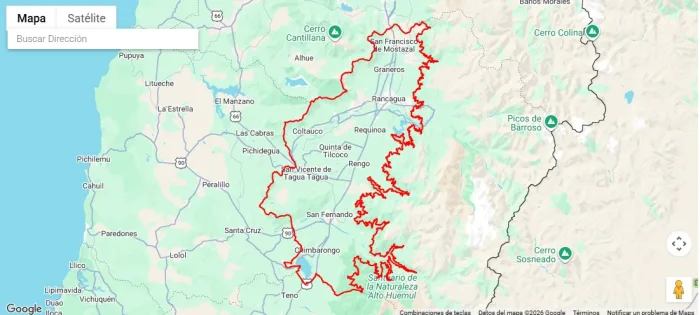 Poligono-Valle Central de la Región de O'Higgins