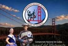 Representantes del Maule buscan apoyo para ganar la categoría popular del Campeonato Nacional de Cueca Juvenil del Mataquito Valentina Fuentes y Cristopher Lobos