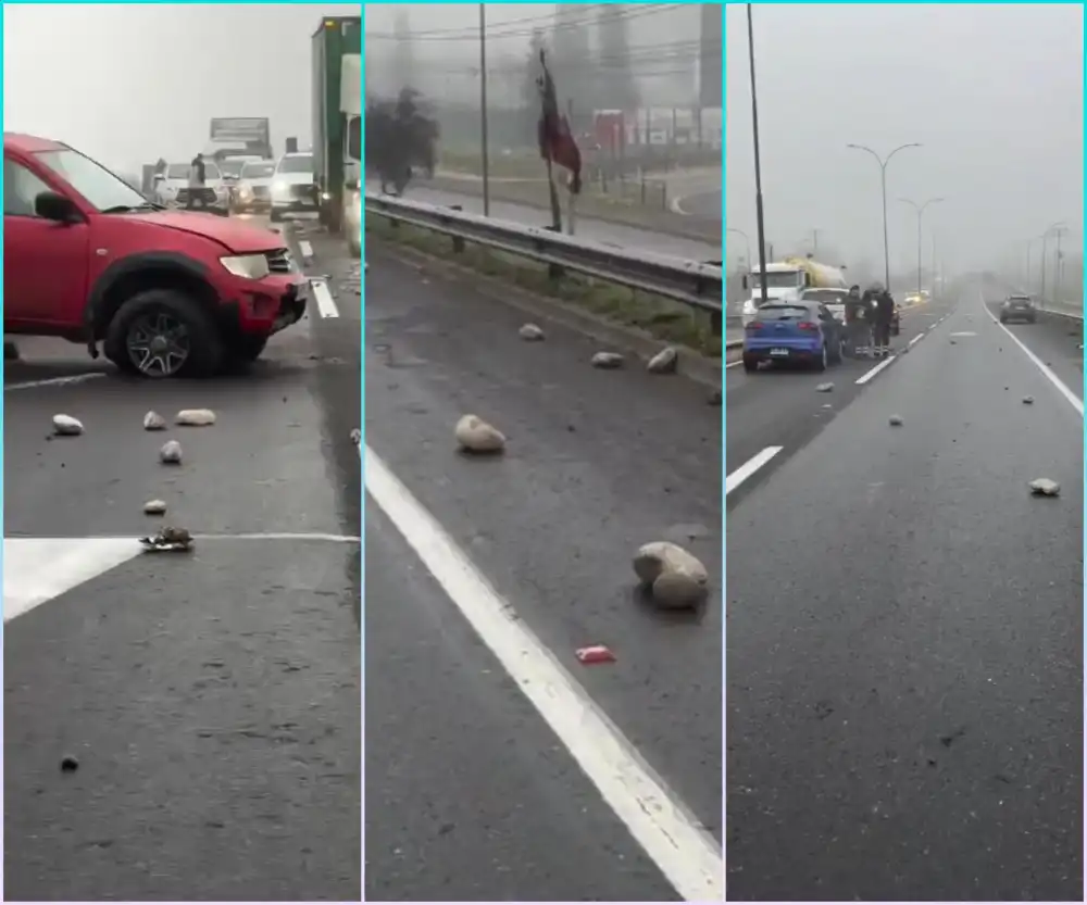Caida De Rocas Desde Camion Desencadeno Colision Multiple En La Ruta 5 Sur En Curico