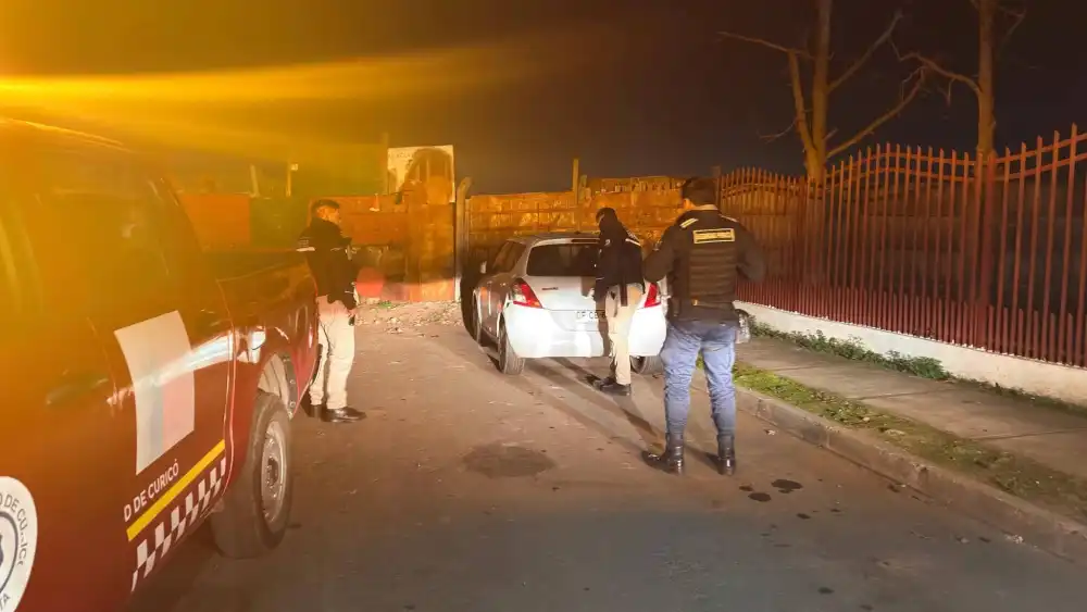 Portonazo En Parque Zapallar De Curico Termina Con Vehiculo Recuperado Tras Operativo De Seguridad Publica Municipal
