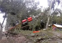 Fuertes Vientos Derriban Torre De Transmision En El Cerro Carlos Condell Y Dejan Fuera Del Aire A Varios Medios De Curico