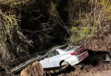 Vehiculo Termina En Una Zanja Tras Violento Accidente En San Vicente De Tagua Tagua