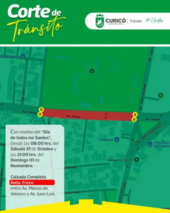 Municipalidad De Curico Anuncia Corte Total En Avenida Freire Por Todos Los Santos